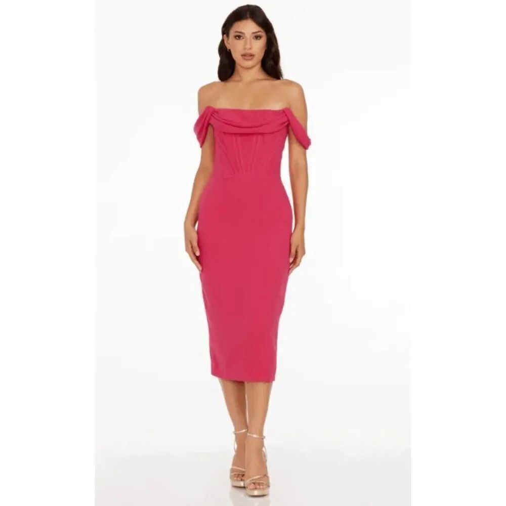 Dress the Population Vickie Dress - XL / BEGONIA